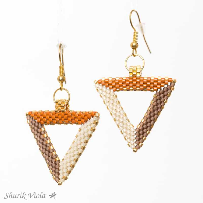 Seed bead earrings / Boucles d'oreilles en perles de rocaille - Shurik Viola