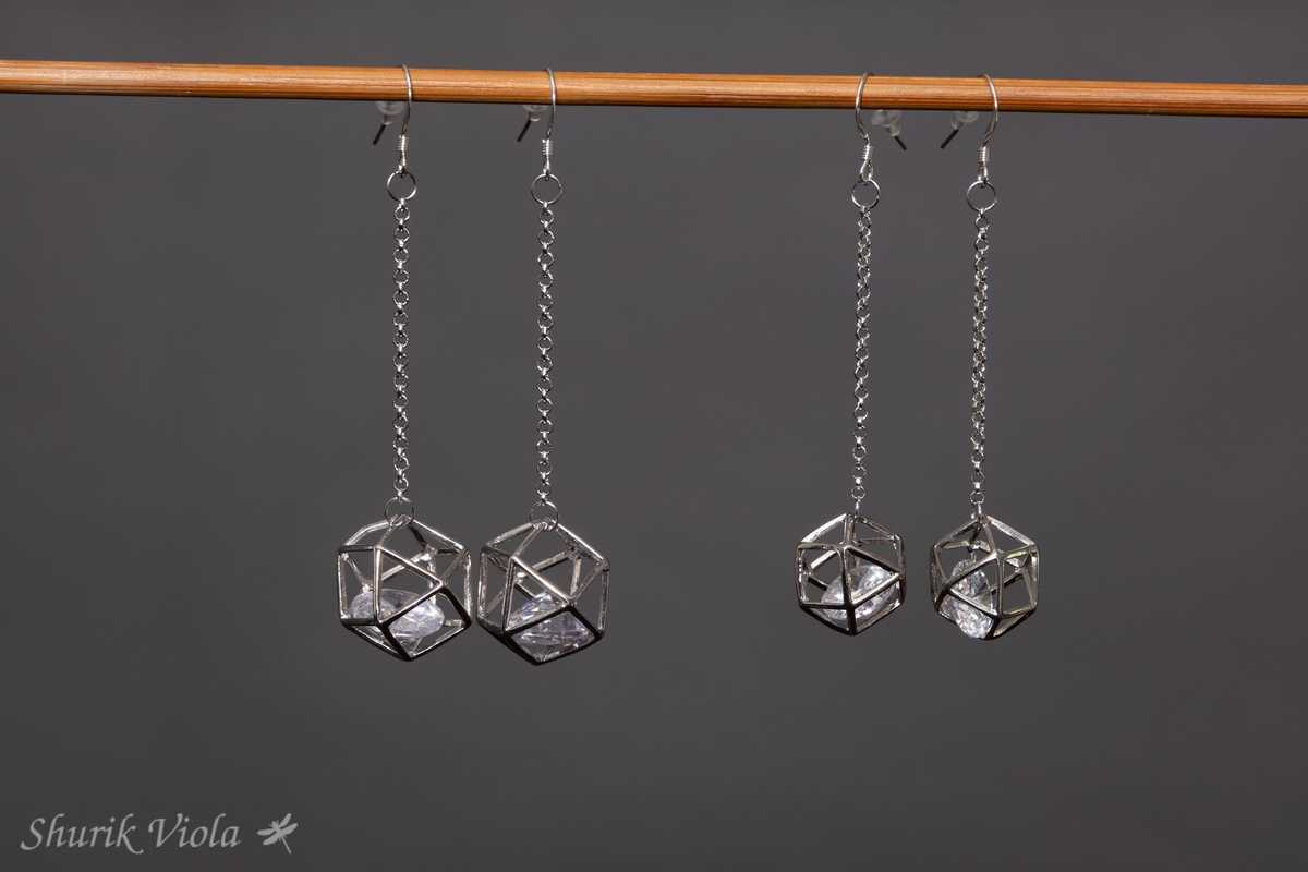 Earrings cuboctahedrons / Boucles d'oreilles cuboctaédres 