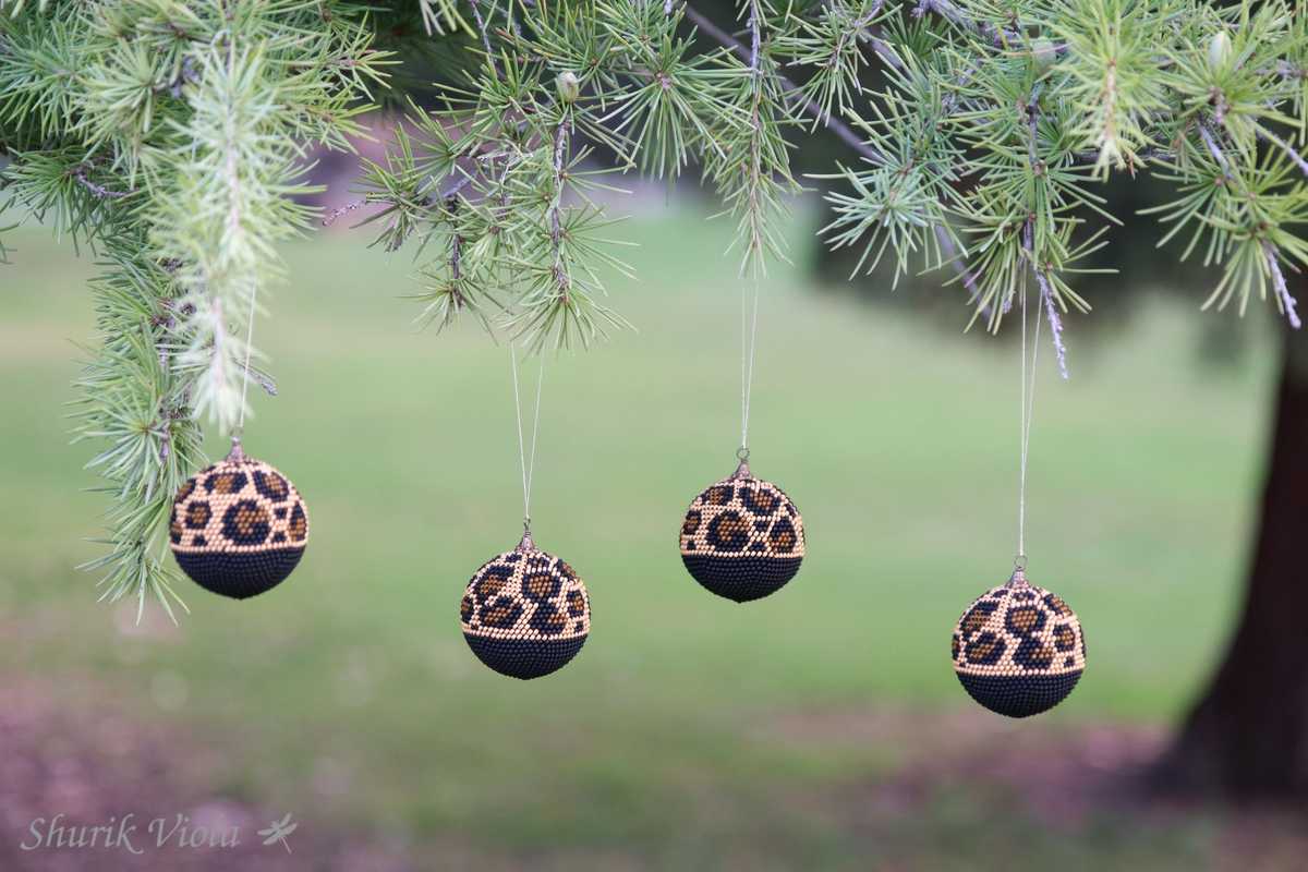 Boules de Noël Safari Léopard / Christmas balls Safari Leopard